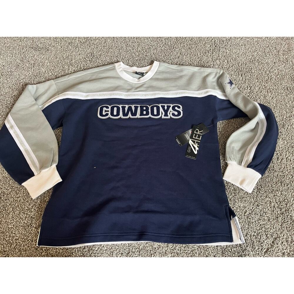 Women's Dallas Cowboys G-III 4Her Navy/Gray NWT Sweatshirt Metallic Medium F7